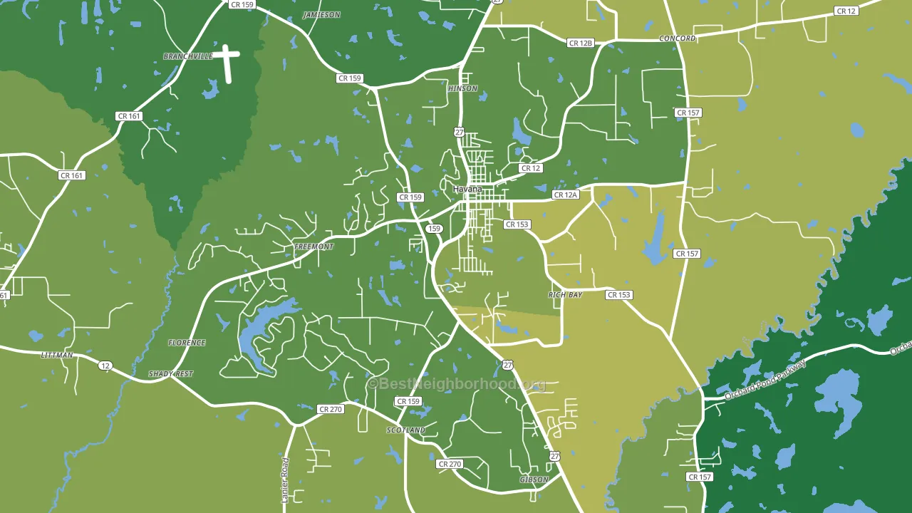 32333, FL block-group voter-turnout map