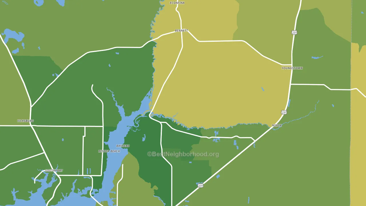 32466, FL block-group voter-turnout map