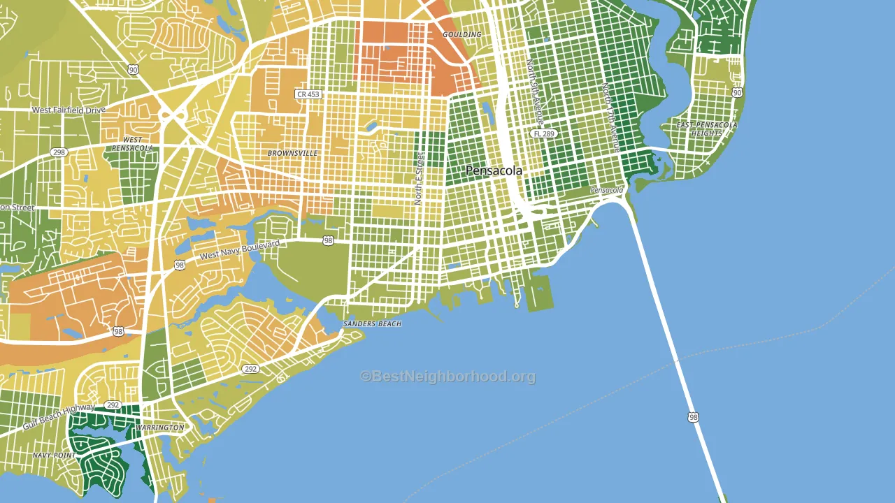 32502, FL block-group voter-turnout map