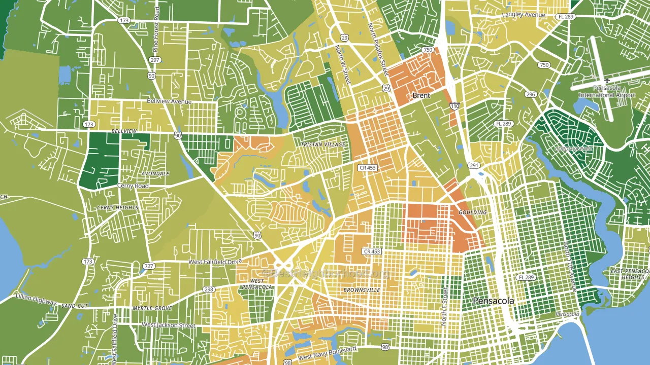 32505, FL block-group voter-turnout map