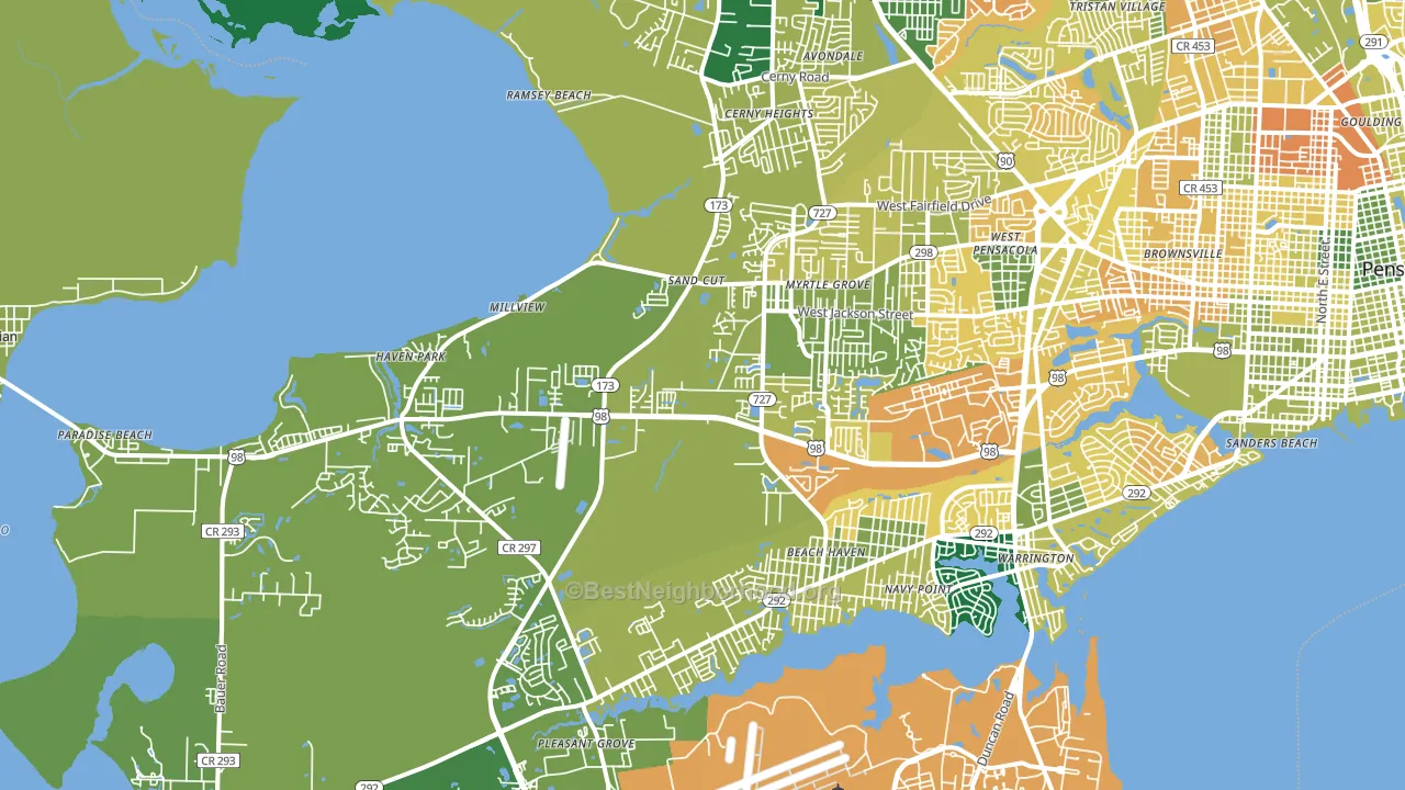 32506, FL block-group voter-turnout map