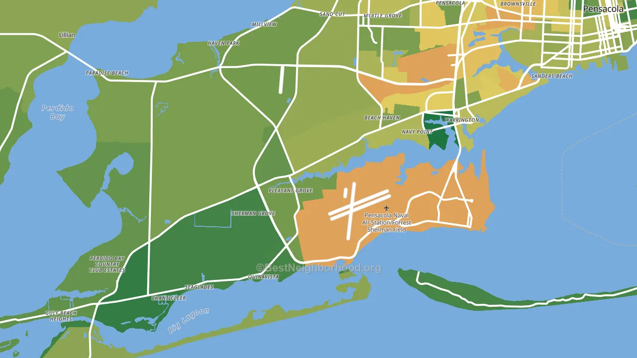 32507, FL block-group voter-turnout map