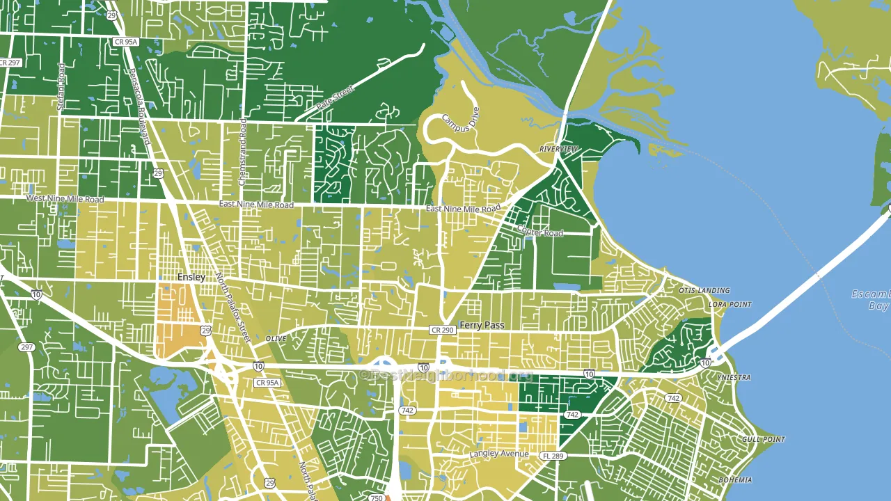 32514, FL block-group voter-turnout map