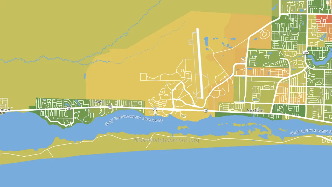 32544, FL block-group voter-turnout map
