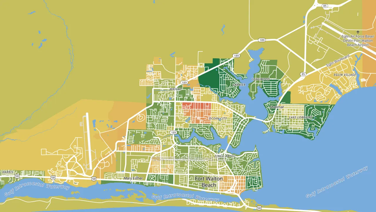32547, FL block-group voter-turnout map