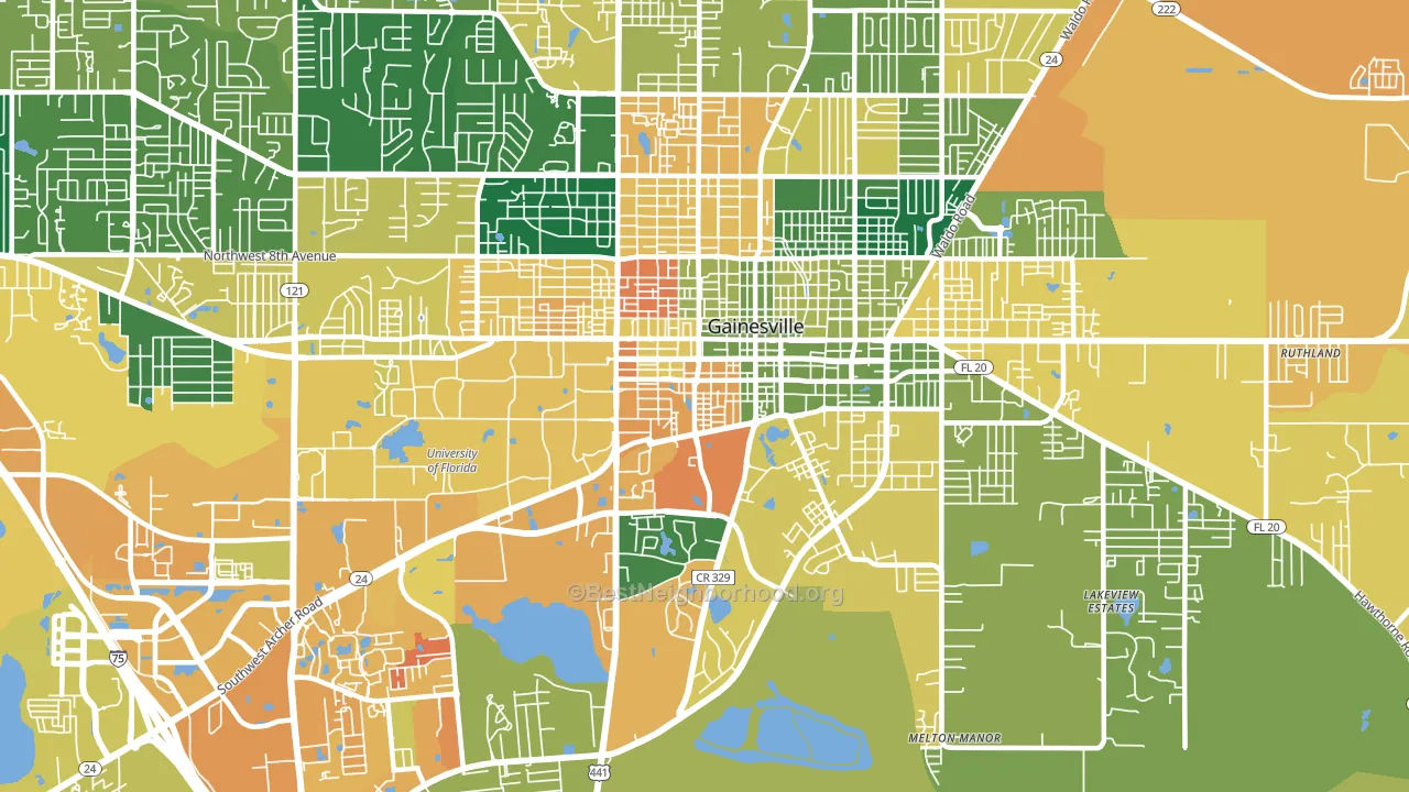 32601, FL block-group voter-turnout map