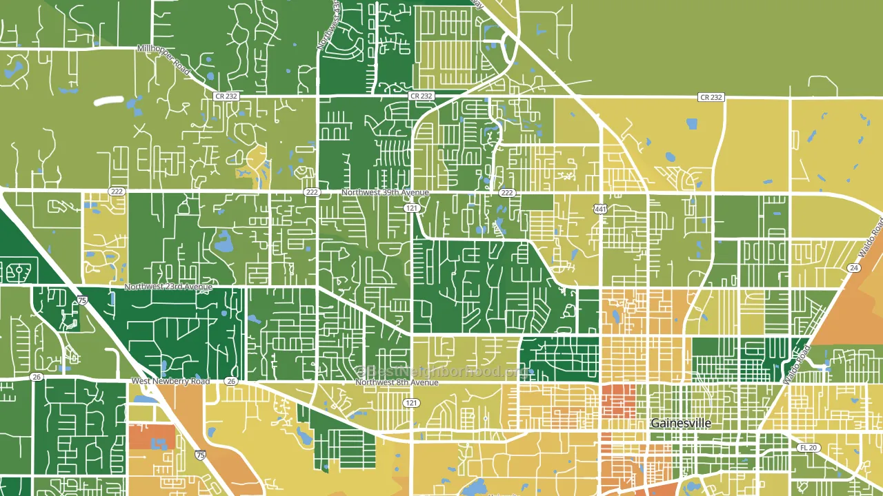 32605, FL block-group voter-turnout map