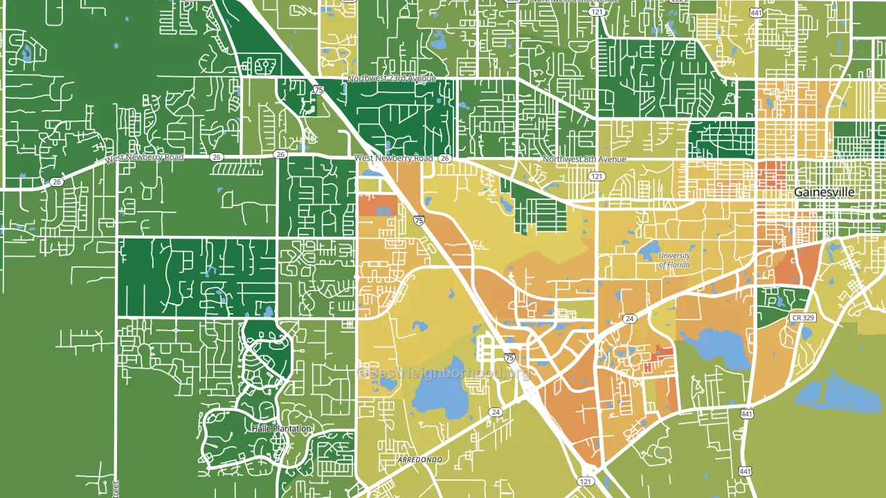 32607, FL block-group voter-turnout map