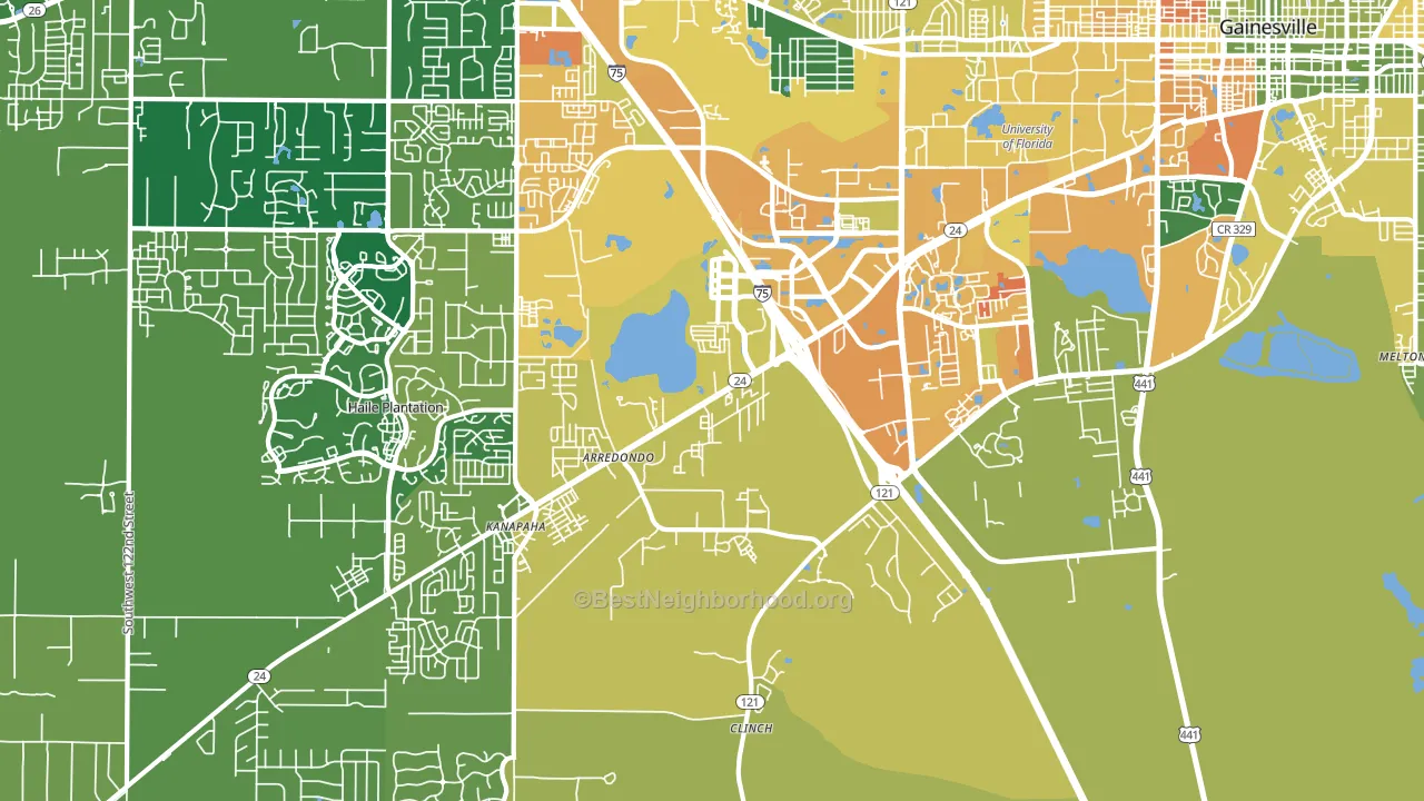 32608, FL block-group voter-turnout map