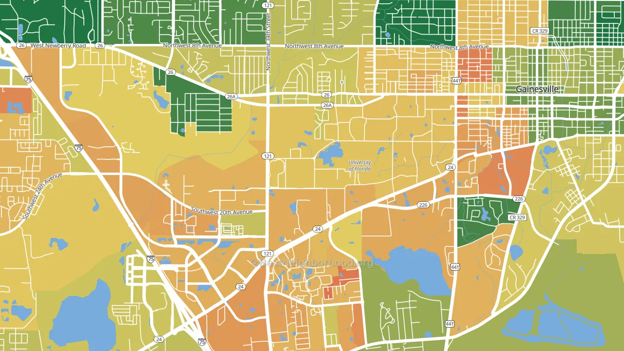 32611, FL block-group voter-turnout map