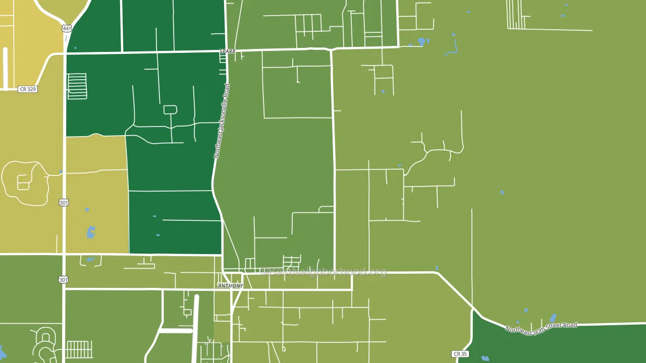 32617, FL block-group voter-turnout map