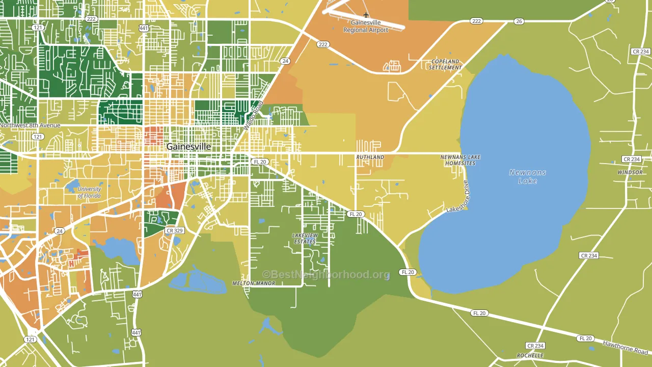 32641, FL block-group voter-turnout map