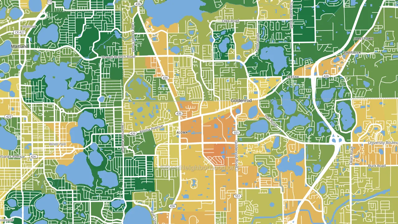32792, FL block-group voter-turnout map