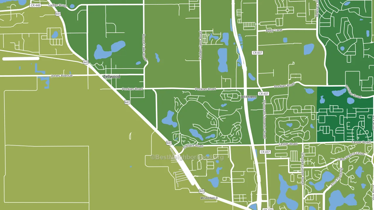 32798, FL block-group voter-turnout map