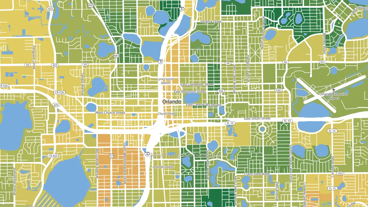 32801, FL block-group voter-turnout map