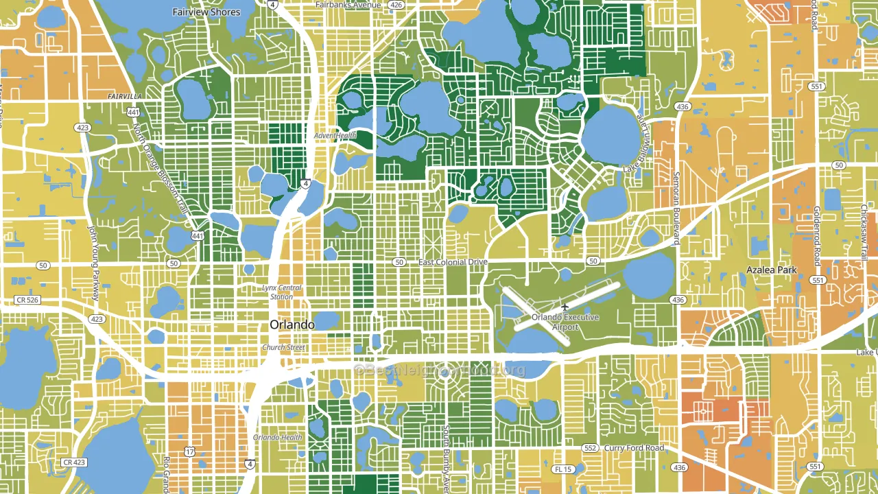 32803, FL block-group voter-turnout map