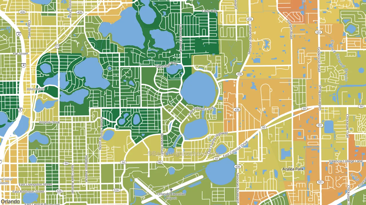 32814, FL block-group voter-turnout map