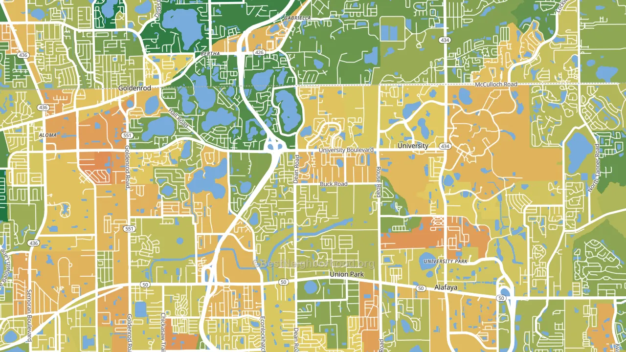 32817, FL block-group voter-turnout map
