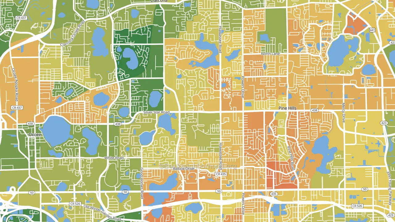 32818, FL block-group voter-turnout map