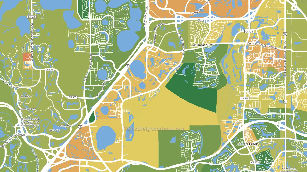 32821, FL block-group voter-turnout map