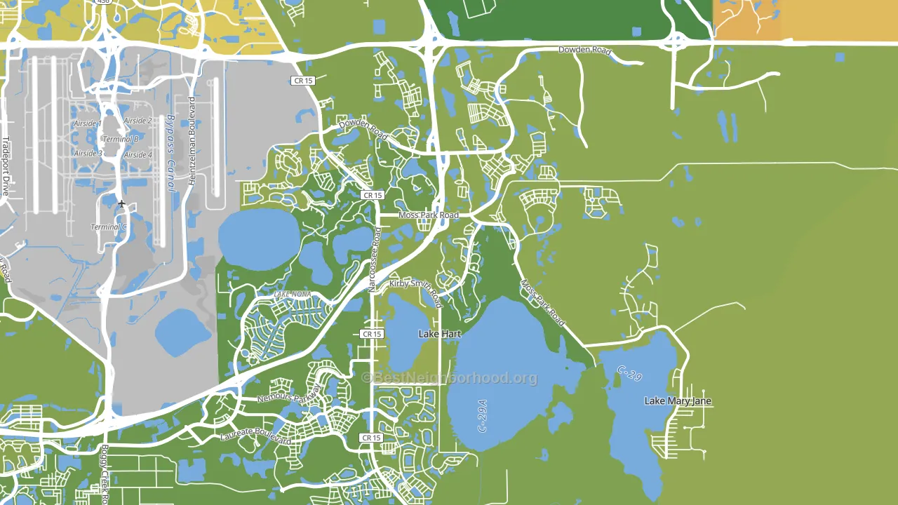 32832, FL block-group voter-turnout map