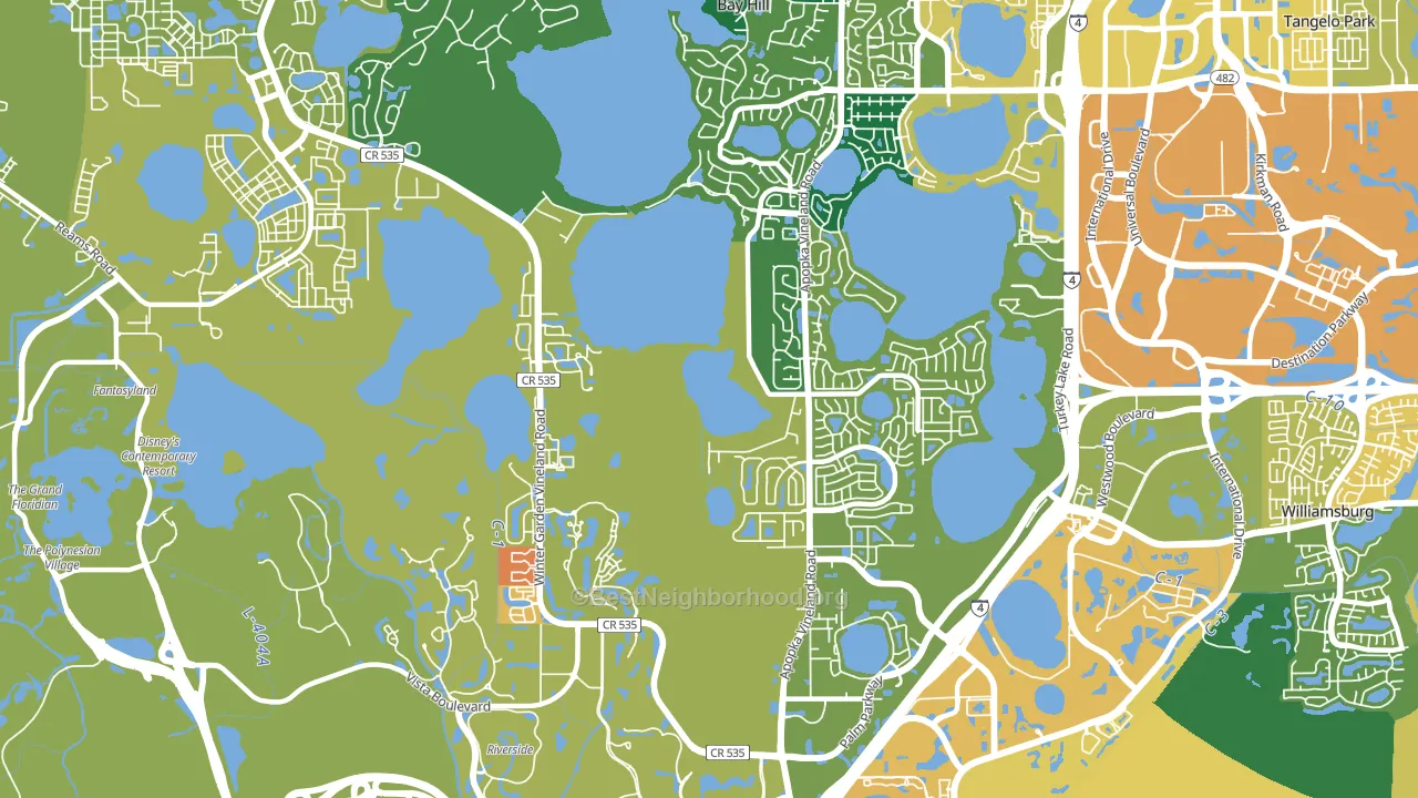 32836, FL block-group voter-turnout map