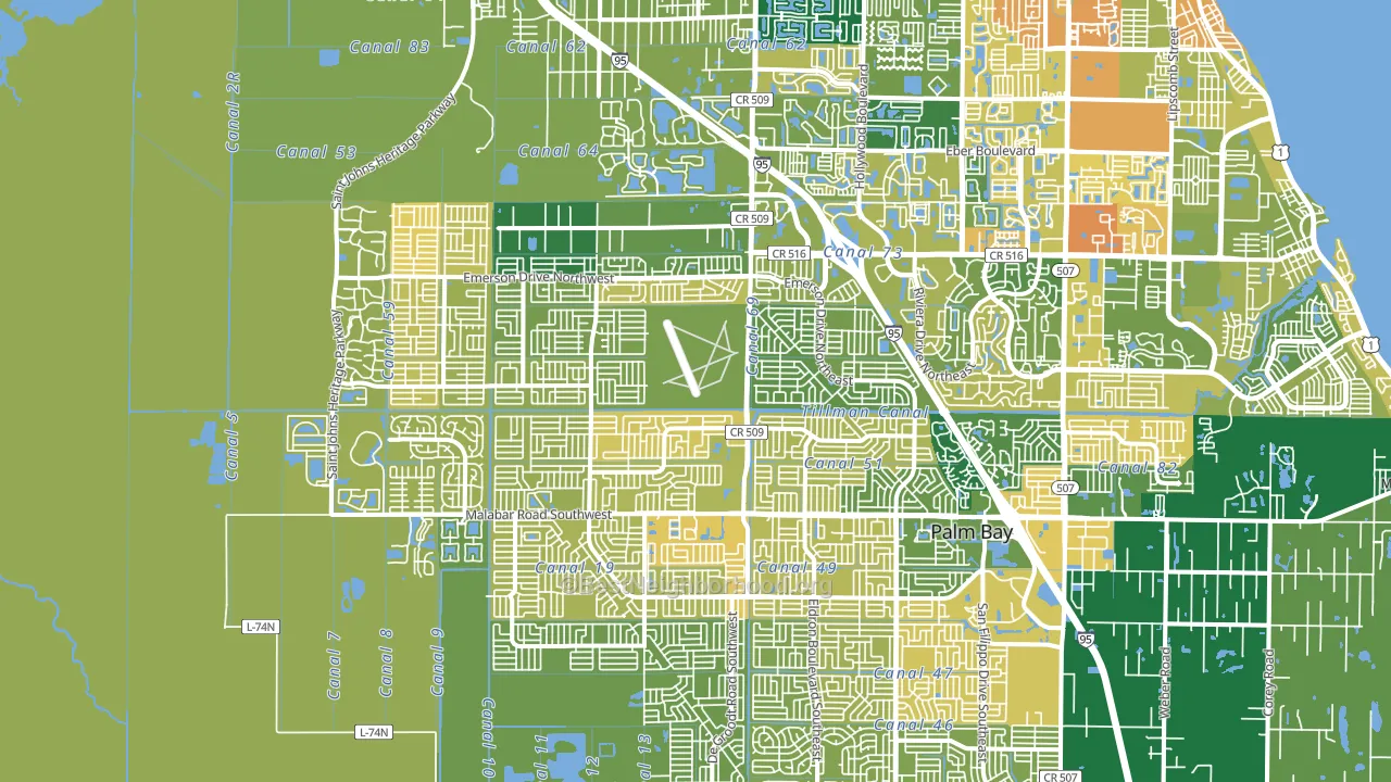 32907, FL block-group voter-turnout map