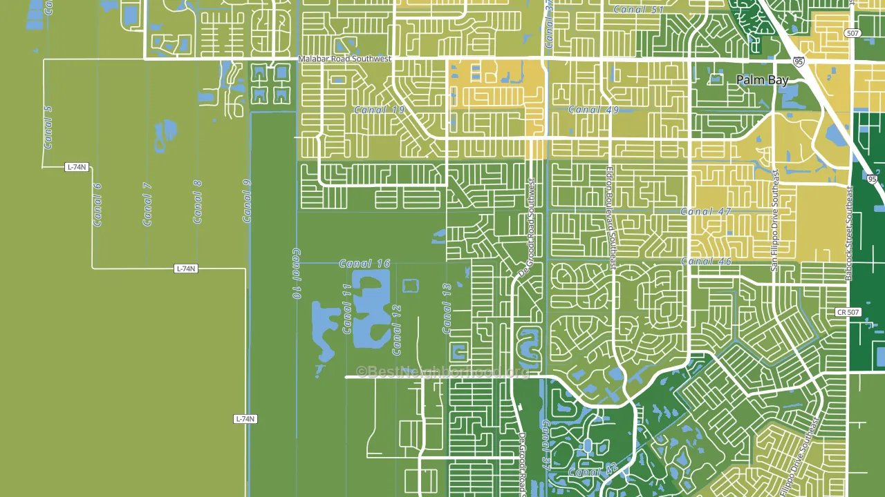 32908, FL block-group voter-turnout map