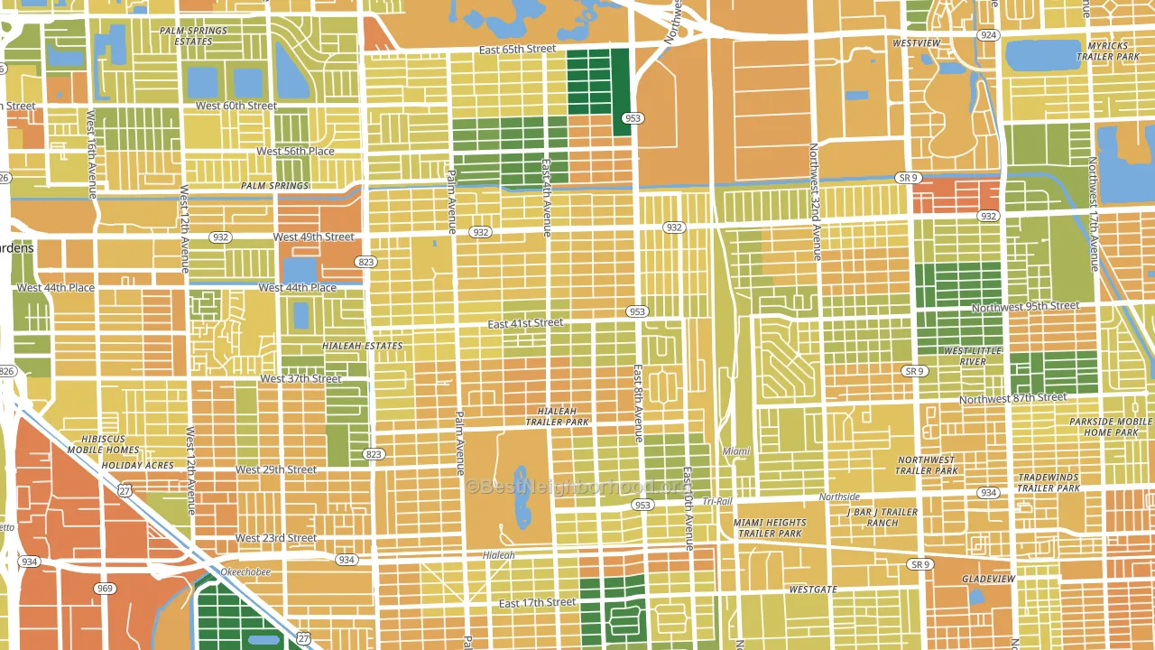 33013, FL block-group voter-turnout map