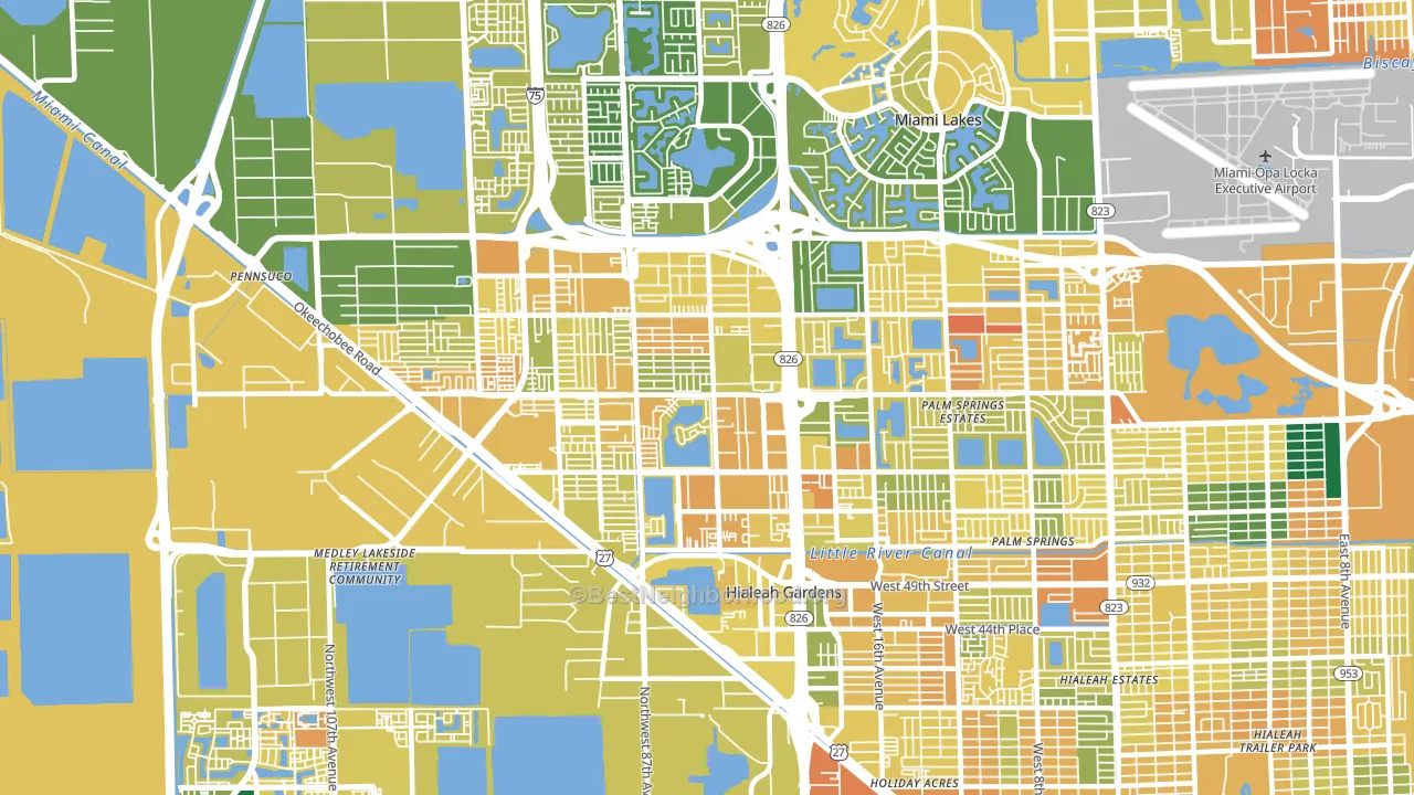33016, FL block-group voter-turnout map