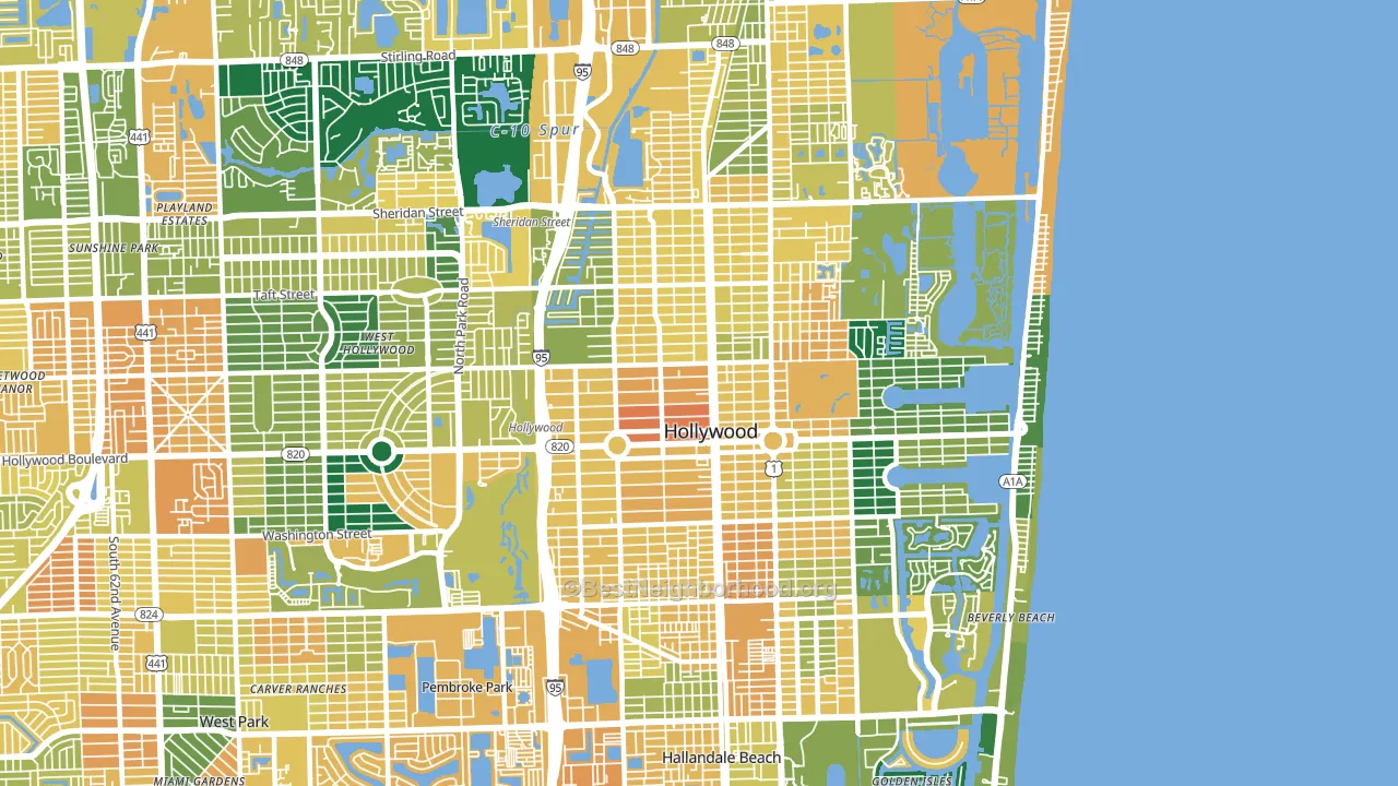 33020, FL block-group voter-turnout map