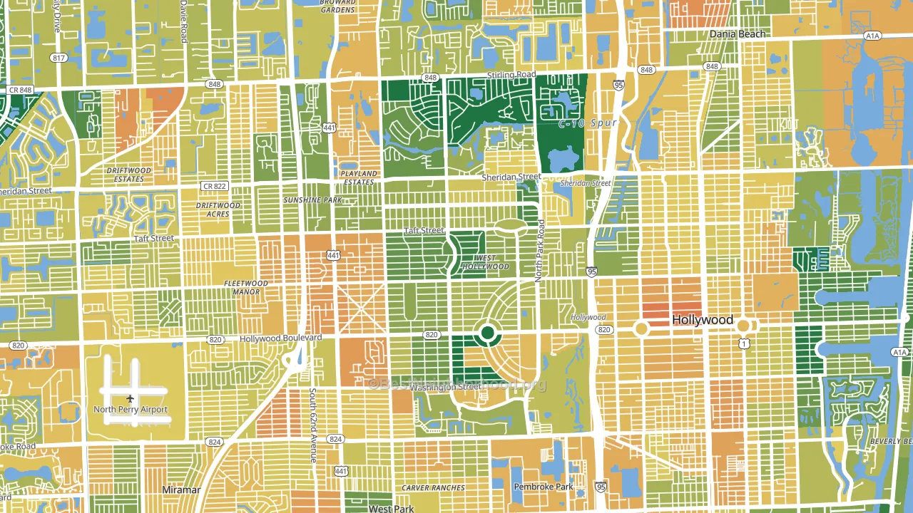 33021, FL block-group voter-turnout map