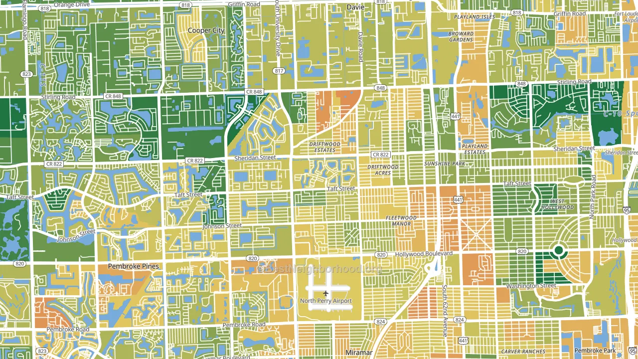 33024, FL block-group voter-turnout map