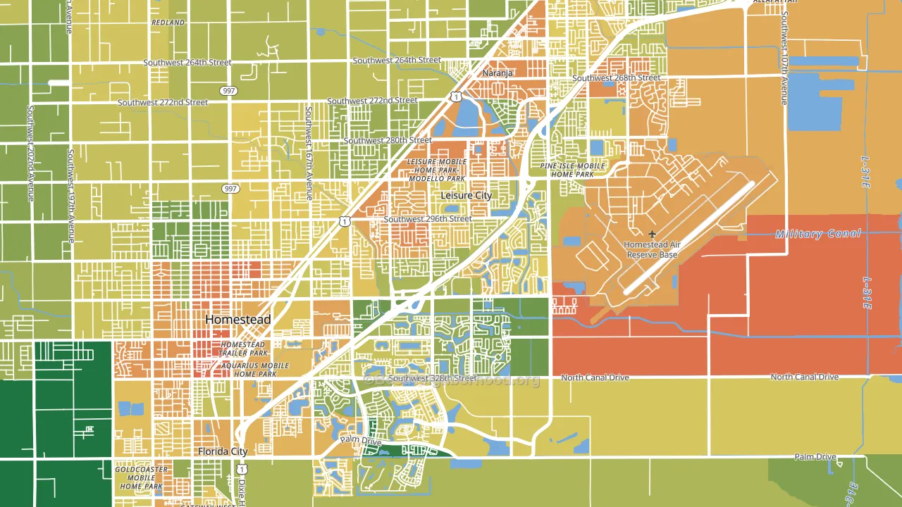 33033, FL block-group voter-turnout map