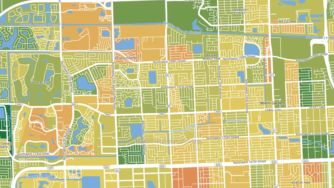 33055, FL block-group voter-turnout map