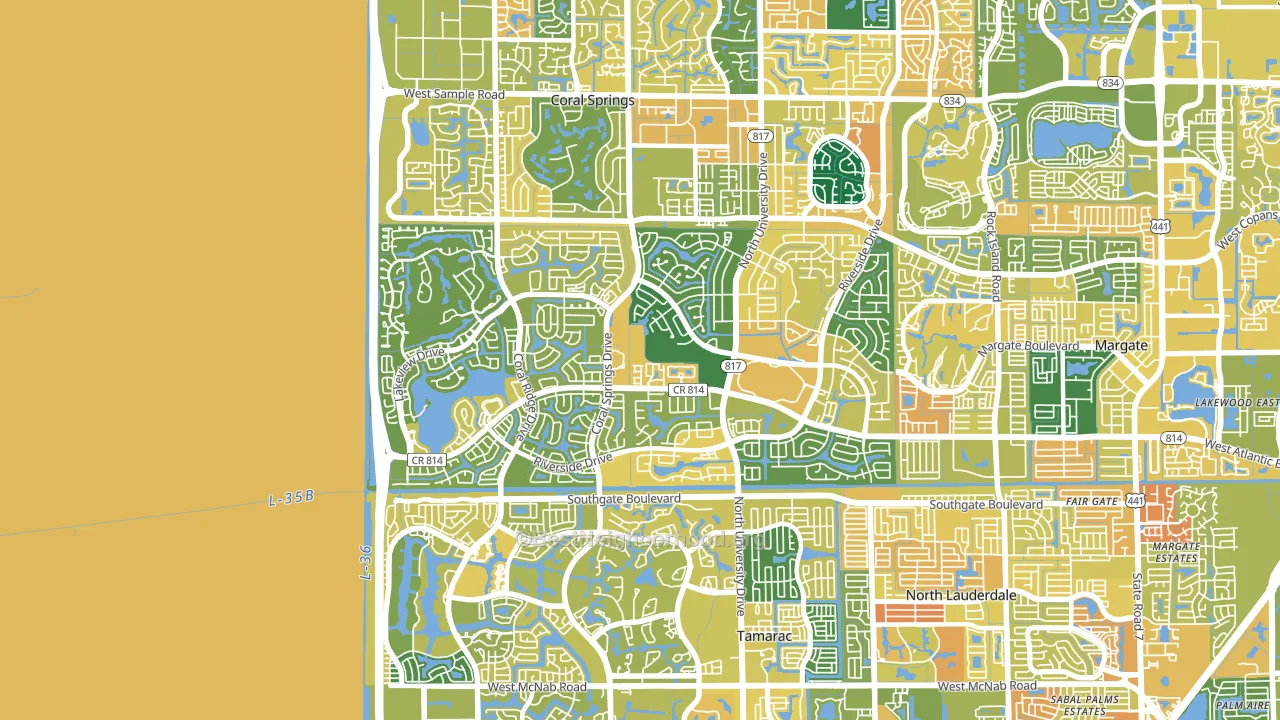 33071, FL block-group voter-turnout map
