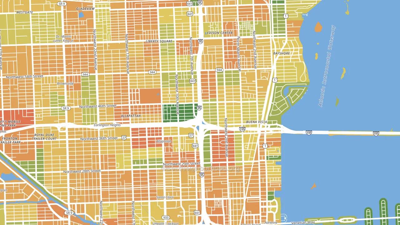 33127, FL block-group voter-turnout map