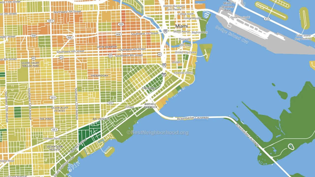 33129, FL block-group voter-turnout map