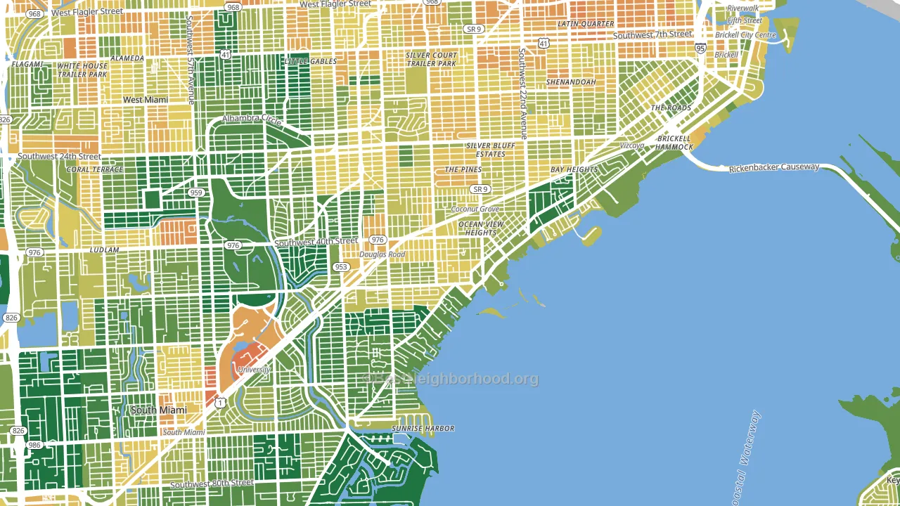 33133, FL block-group voter-turnout map