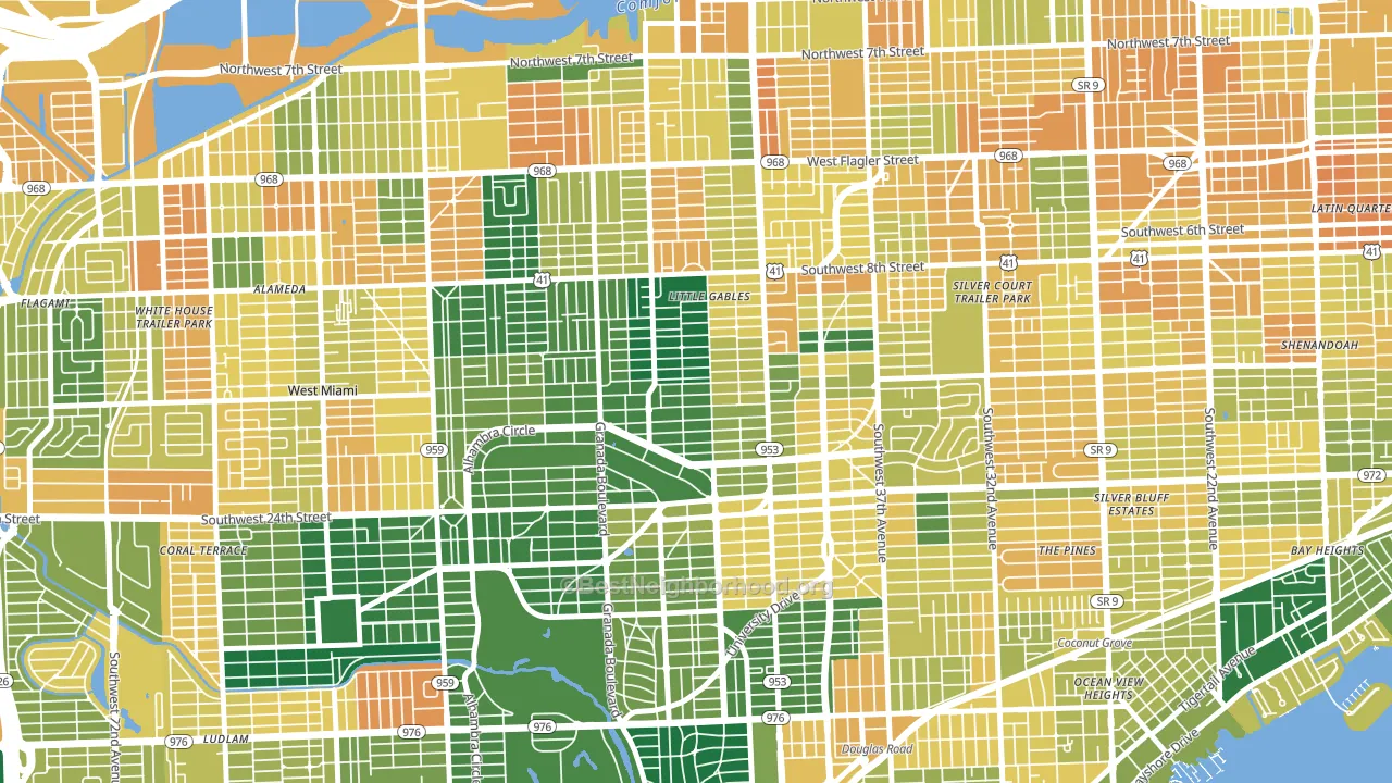 33134, FL block-group voter-turnout map