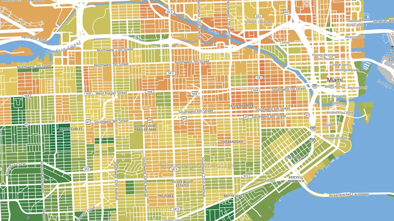 33135, FL block-group voter-turnout map