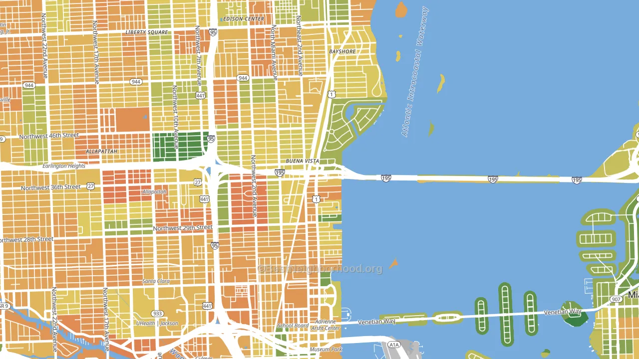 33137, FL block-group voter-turnout map