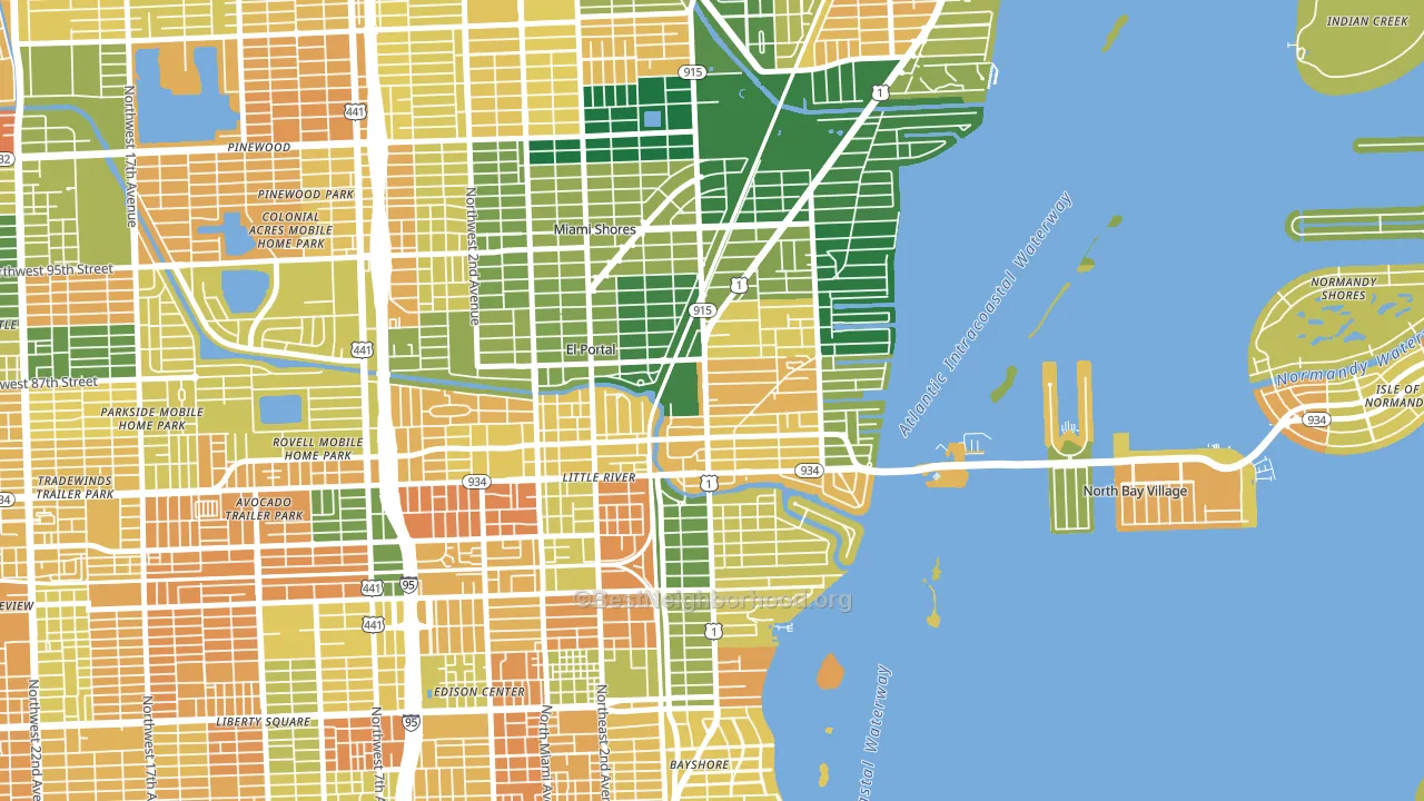 33138, FL block-group voter-turnout map