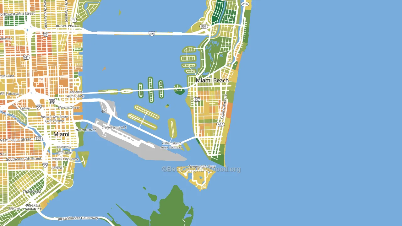 33139, FL block-group voter-turnout map