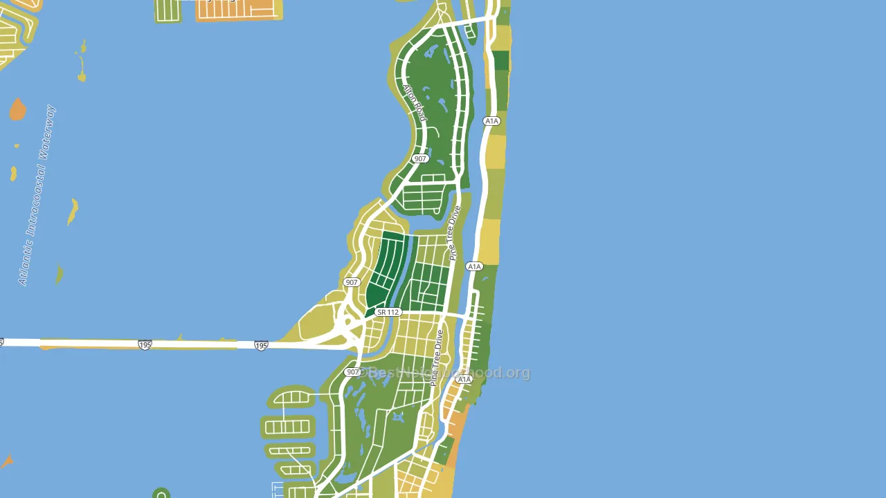 33140, FL block-group voter-turnout map