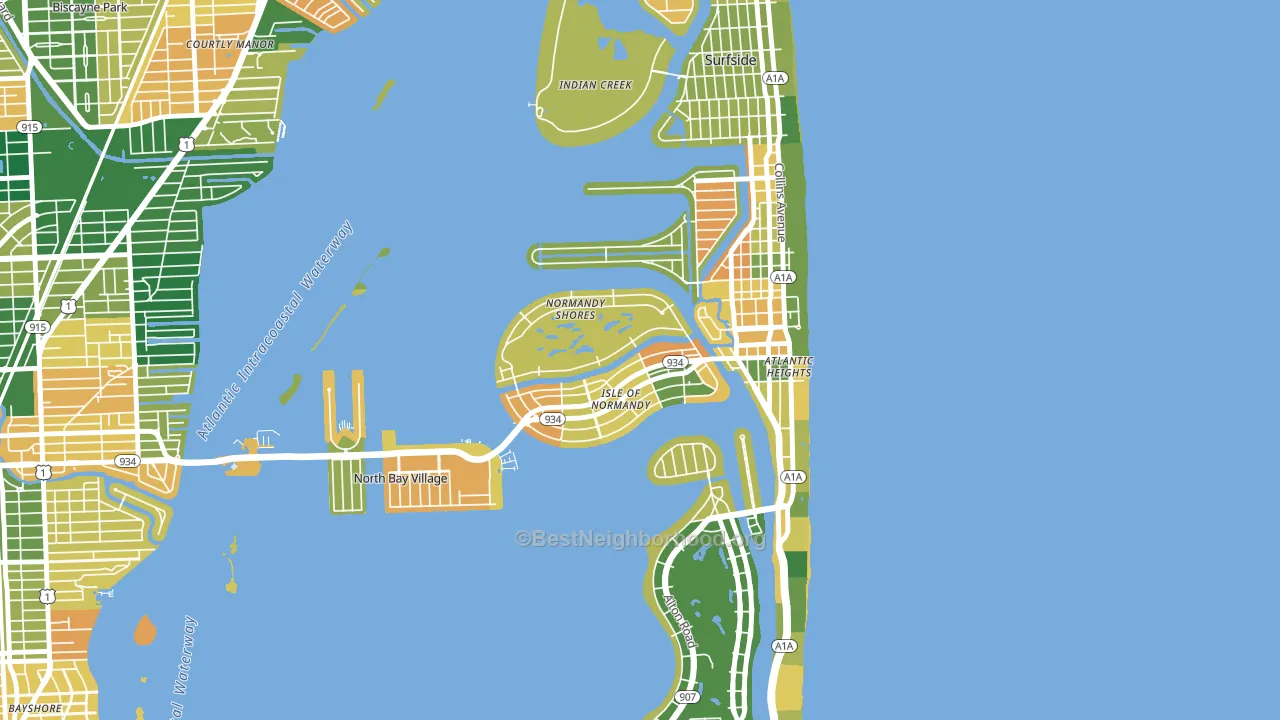 33141, FL block-group voter-turnout map