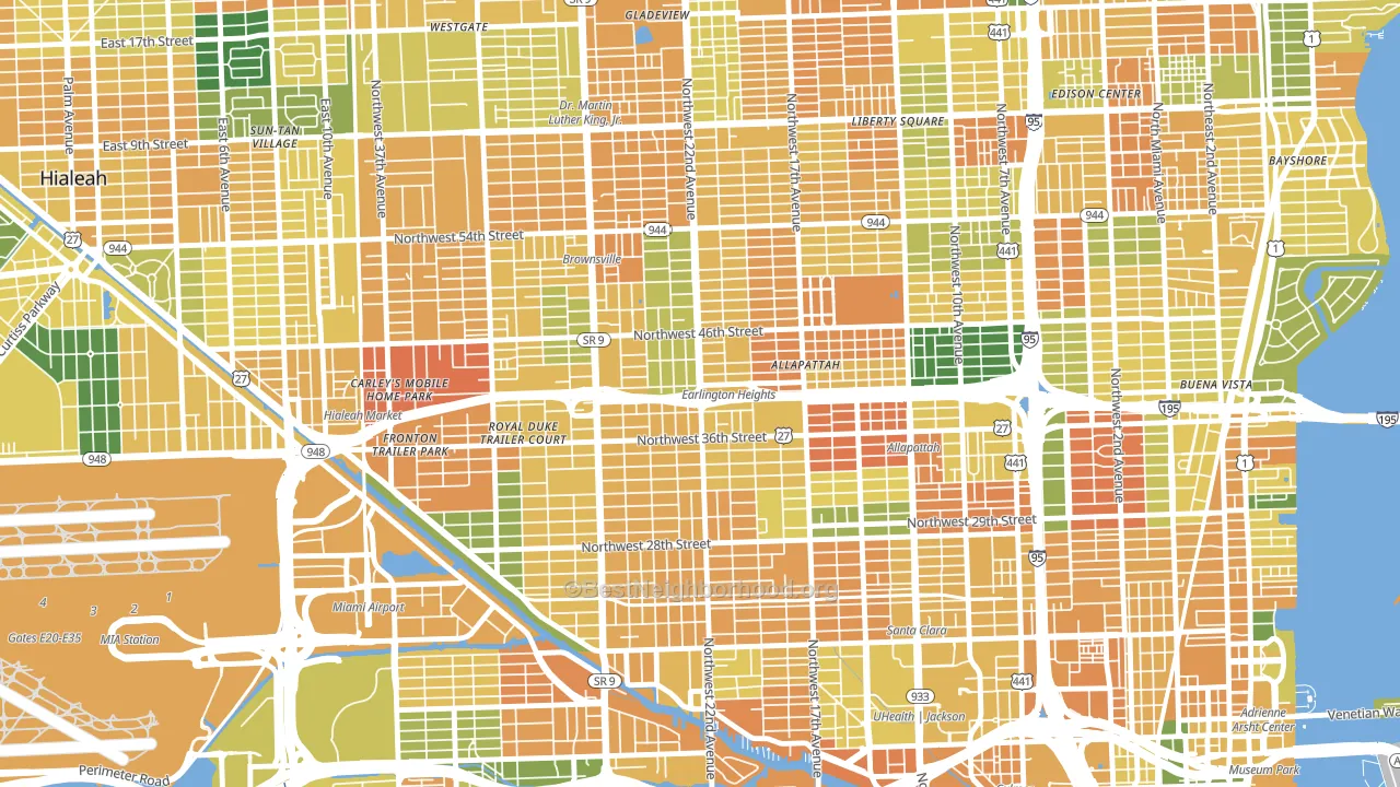 33142, FL block-group voter-turnout map