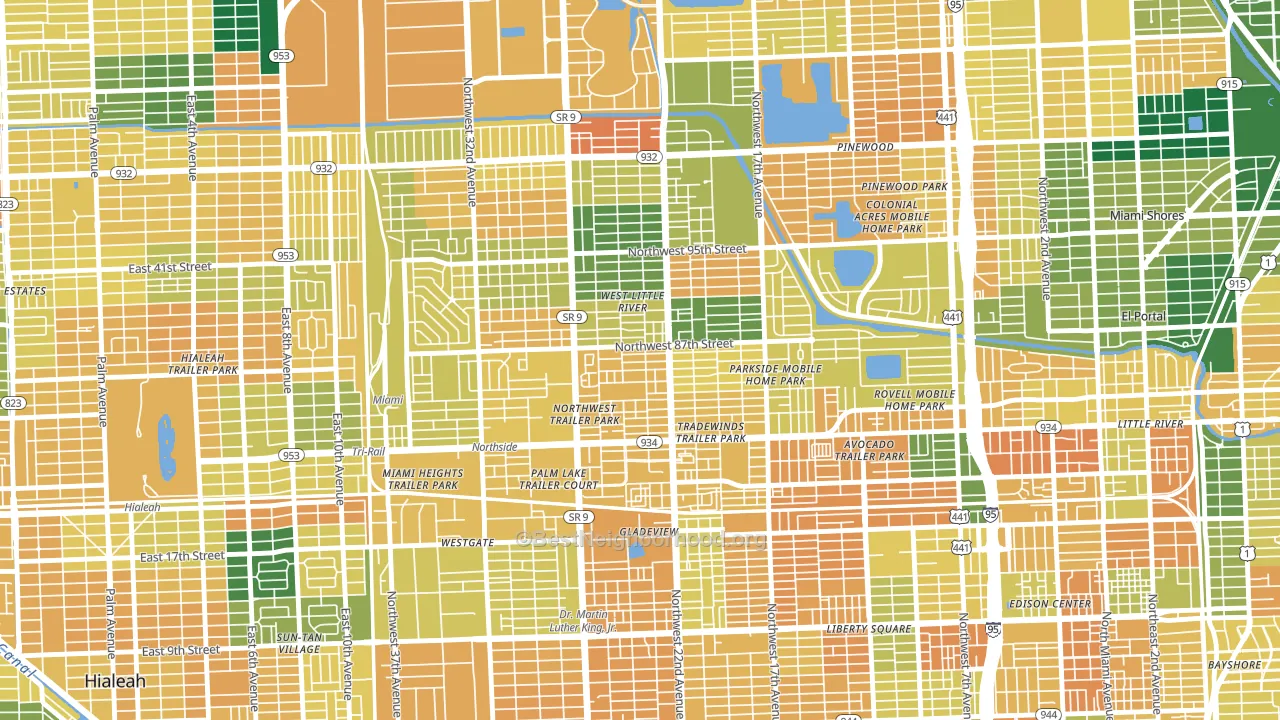33147, FL block-group voter-turnout map