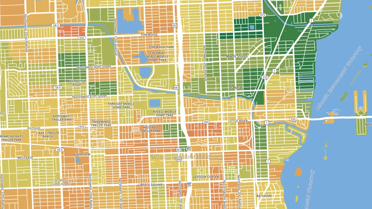 33150, FL block-group voter-turnout map