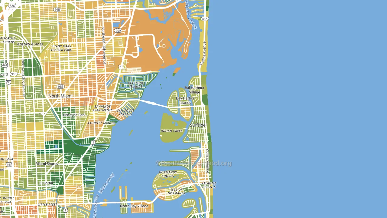 33154, FL block-group voter-turnout map